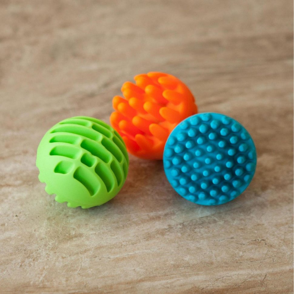 Прорезыватель-погремушка Сенсорные шары Fat Brain Toys F161ML Sensory Rollers