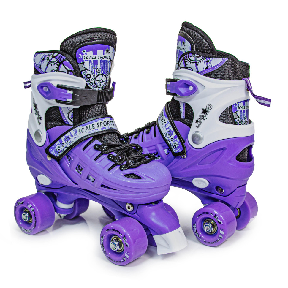Дитячі ролики-квади та шолом з захистом Scale Sport 578909847 фіолетовий, розмір 29-33
