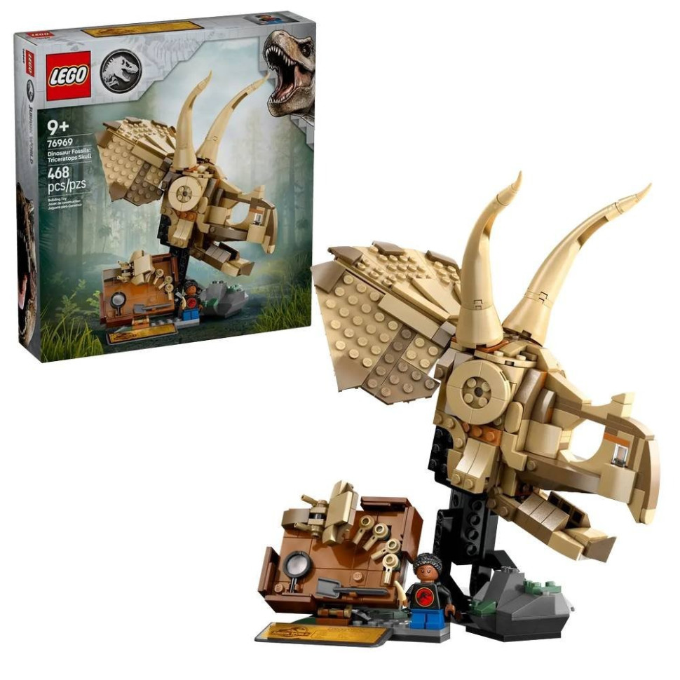 Конструктор Скам'янілості динозаврів: череп трицератопса LEGO 76969, 468 деталей