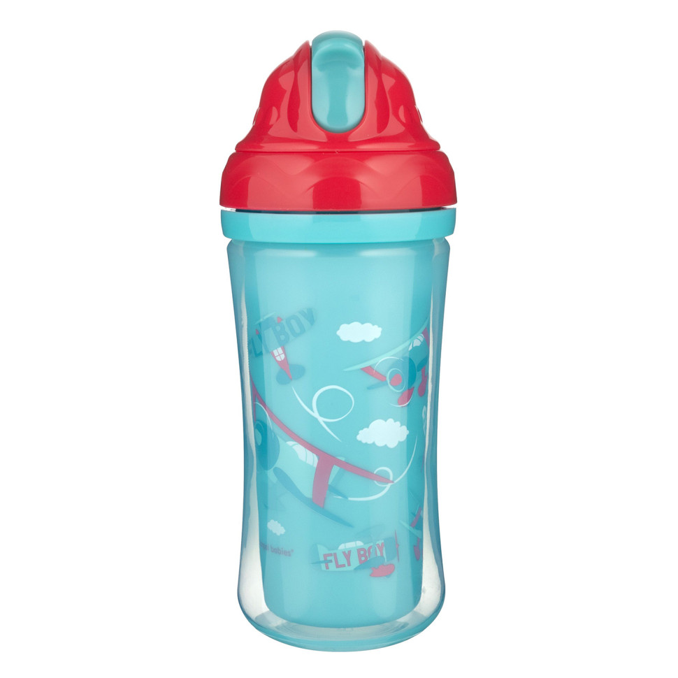 Бутылочка с силиконовой трубочкой Canpol babies 74/052 двойная стенка, 260 мл