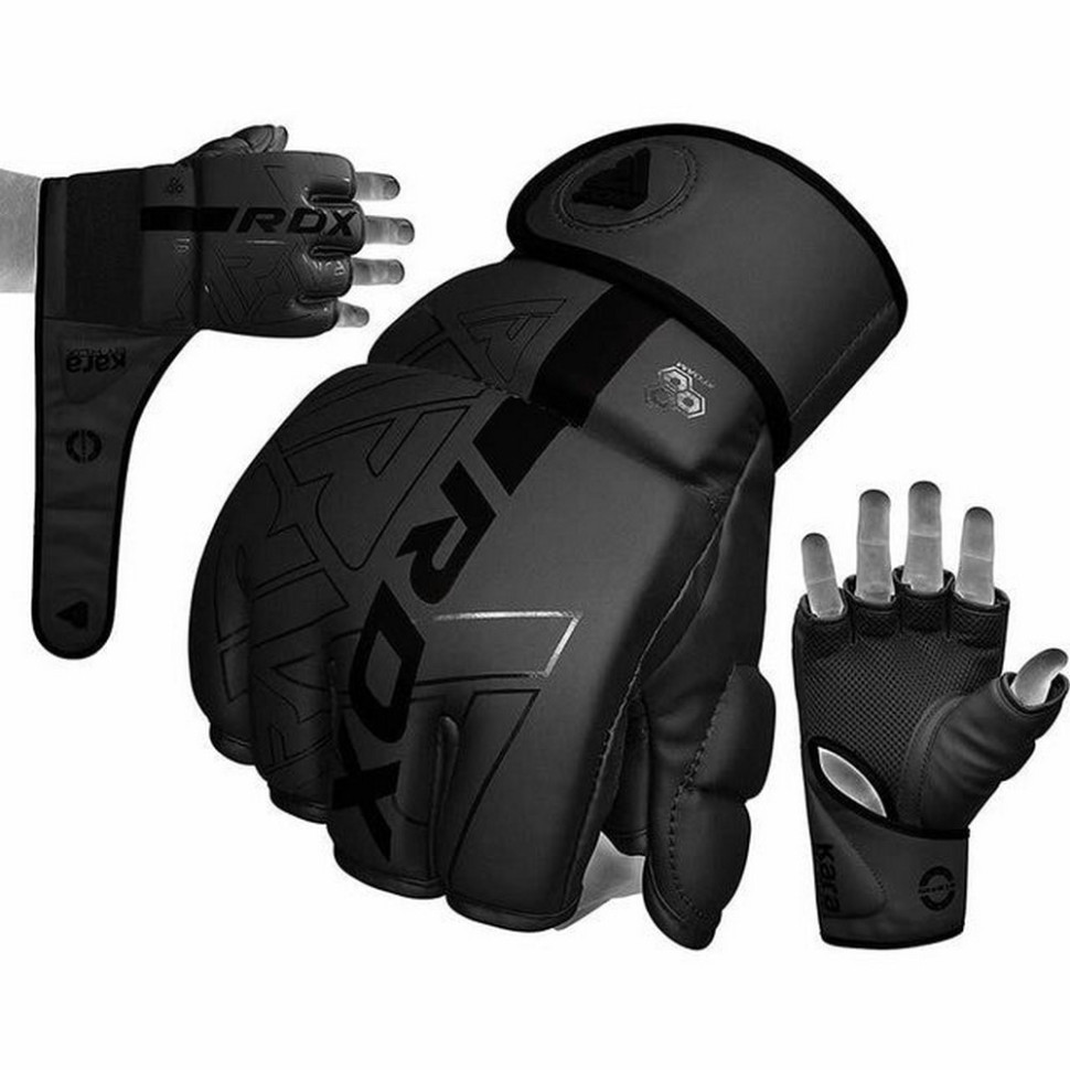 Рукавиці для ММА F6 KARA Matte RDX Inc Limited GGR-F6MB-XL, Black, XL (капа у комплекті)