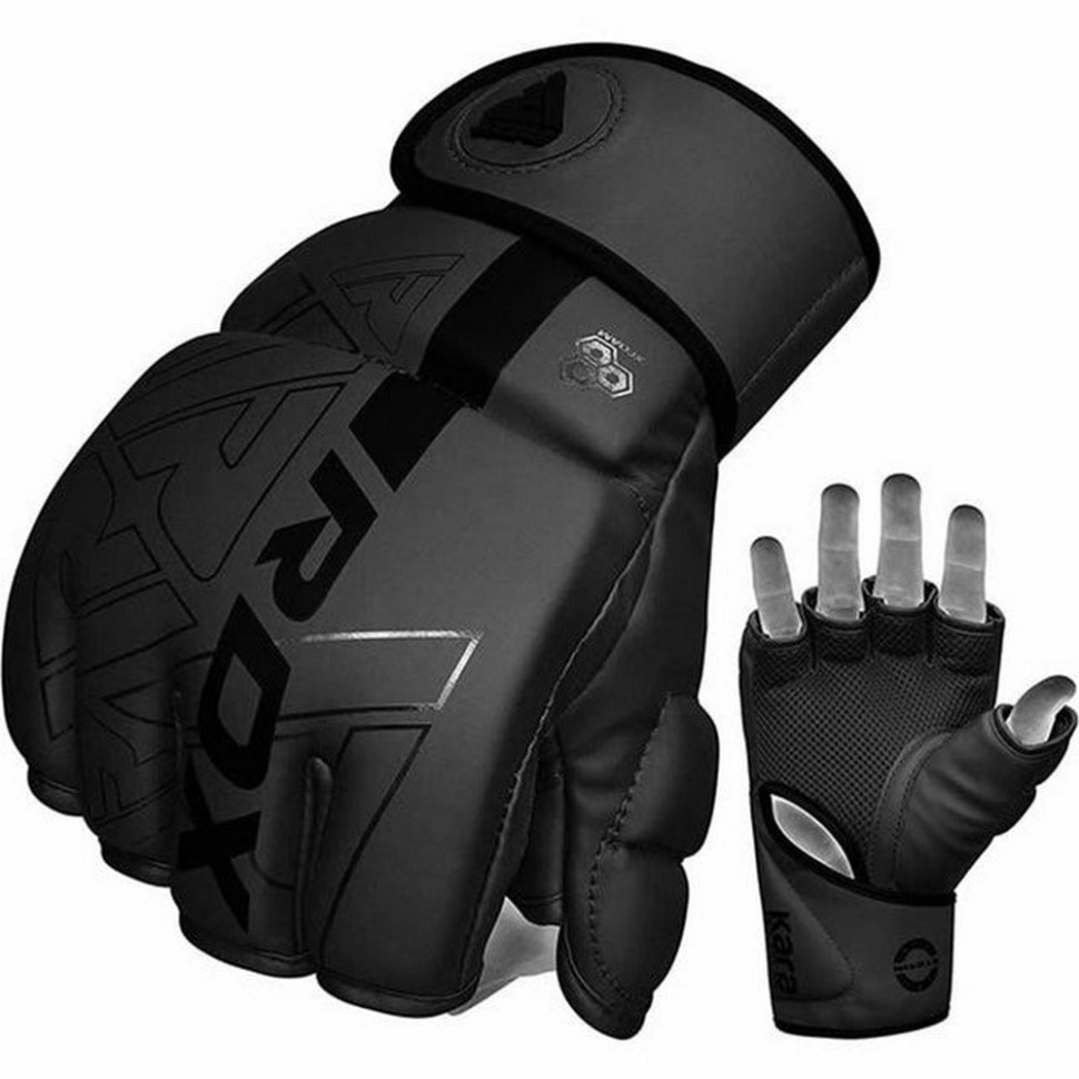 Рукавиці для ММА F6 KARA Matte RDX Inc Limited GGR-F6MB-XL, Black, XL (капа у комплекті)