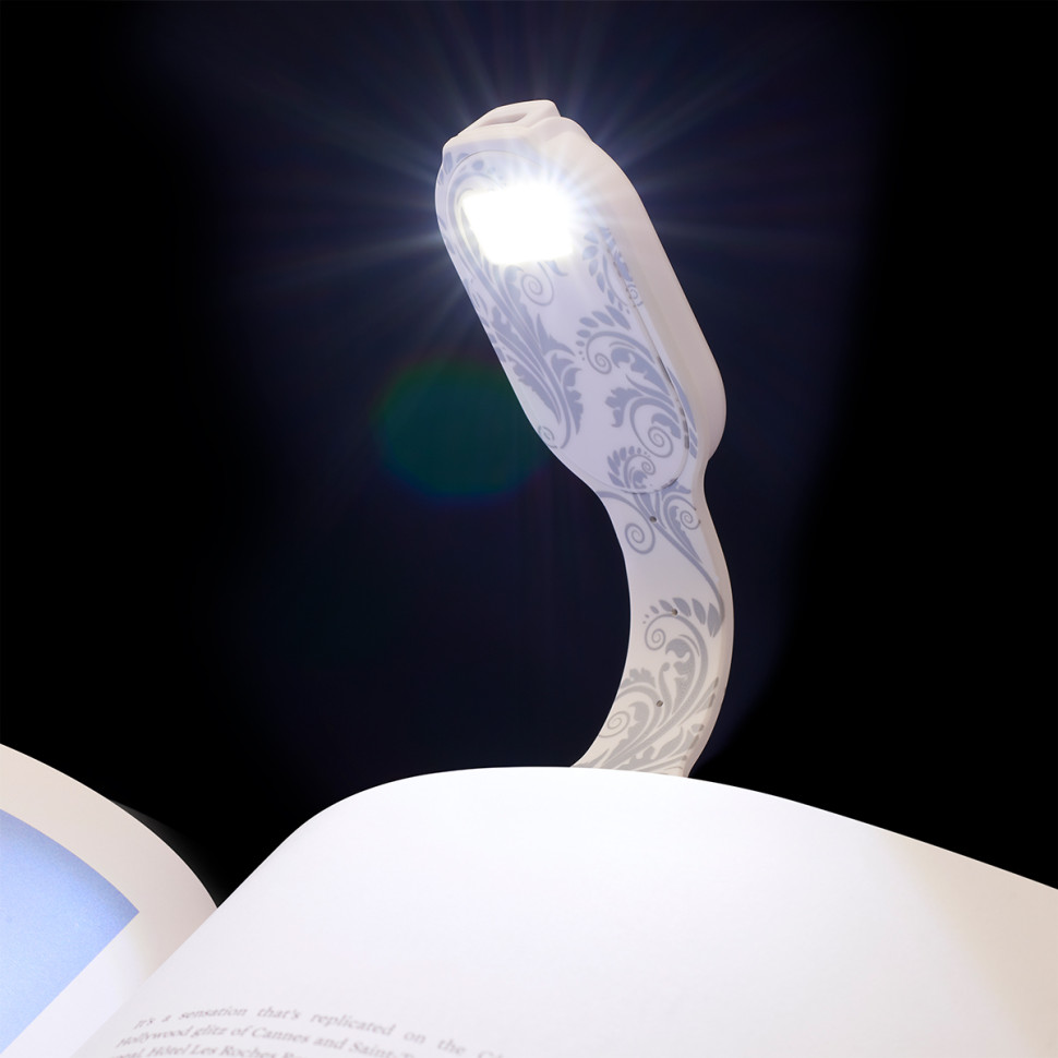 Закладка-фонарик БЕЛЫЕ ЦВЕТЫ Flexilight FLRWF Rechargeable на аккумуляторе