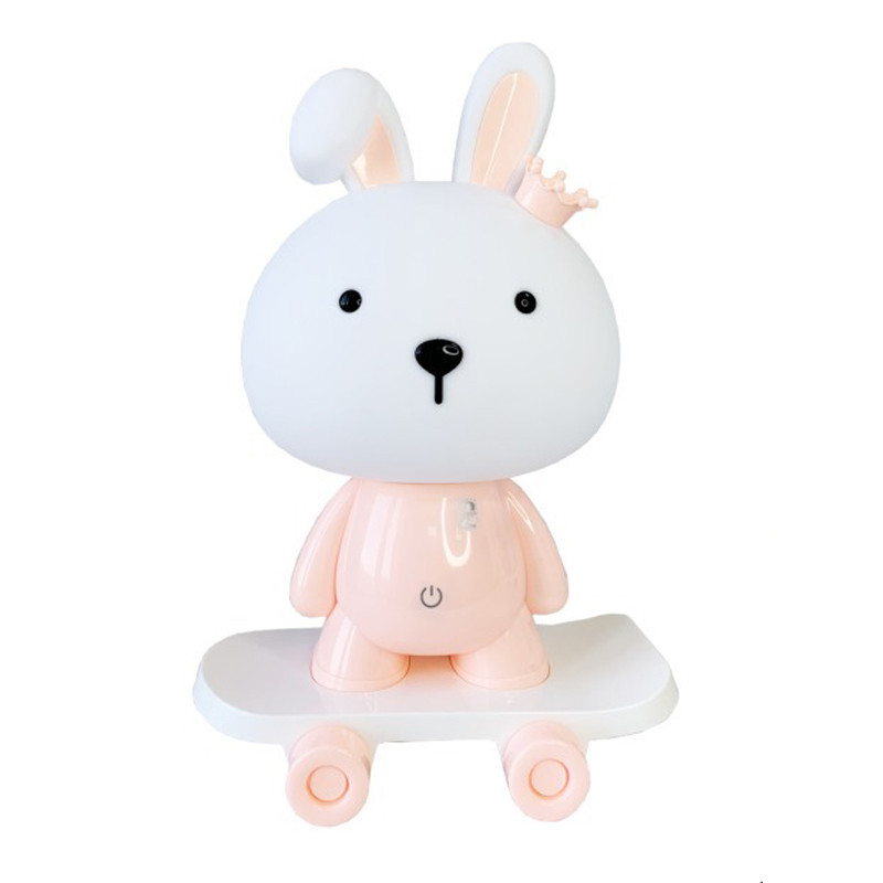 Ночник детский «Зайчик на скейте» Mega Zayka MGZ-1407(Pink) питание от USB
