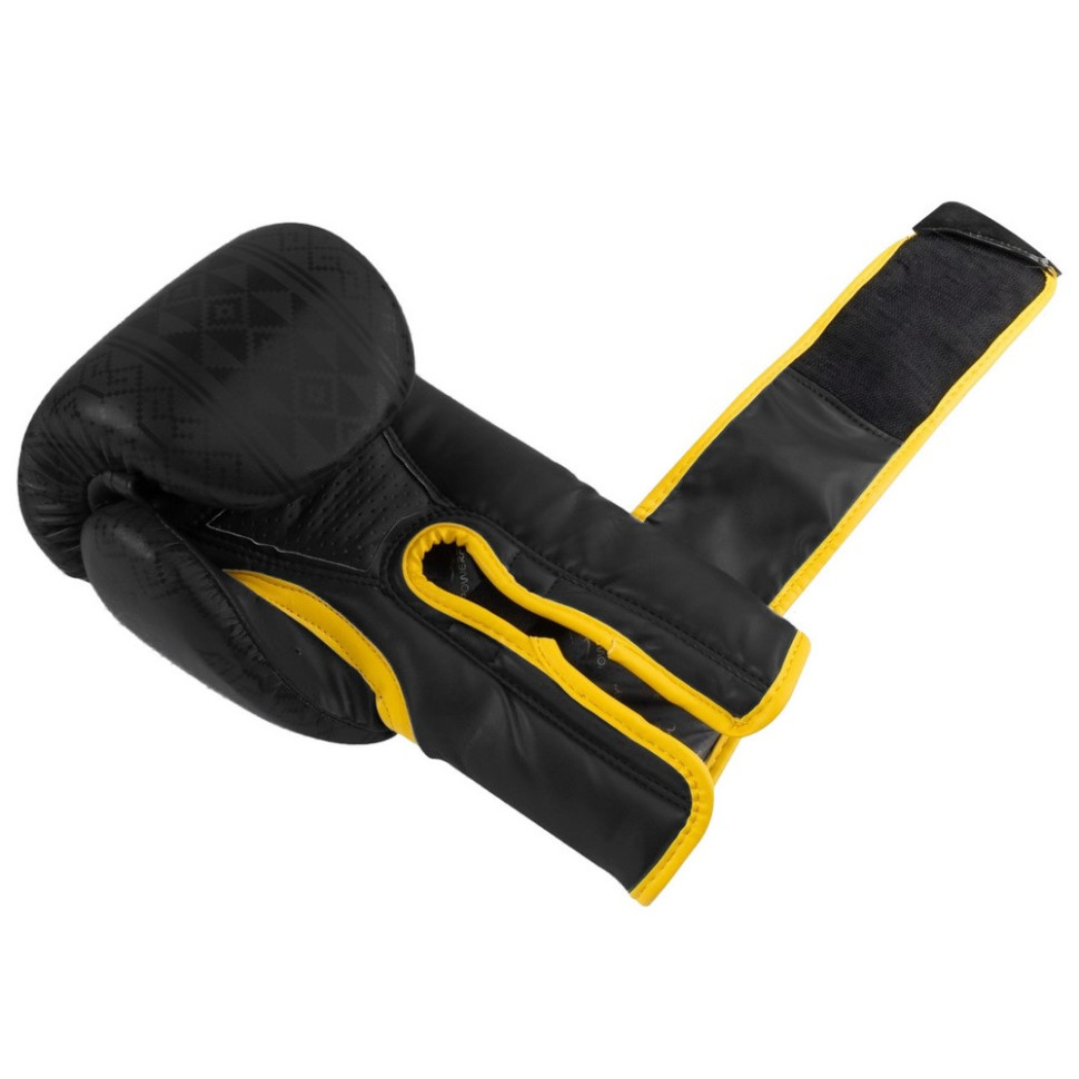 Боксерські рукавиці 3021 Ukraine PowerPlay PP_3021_16oz_Black/Yellow, розмір 16 унцій