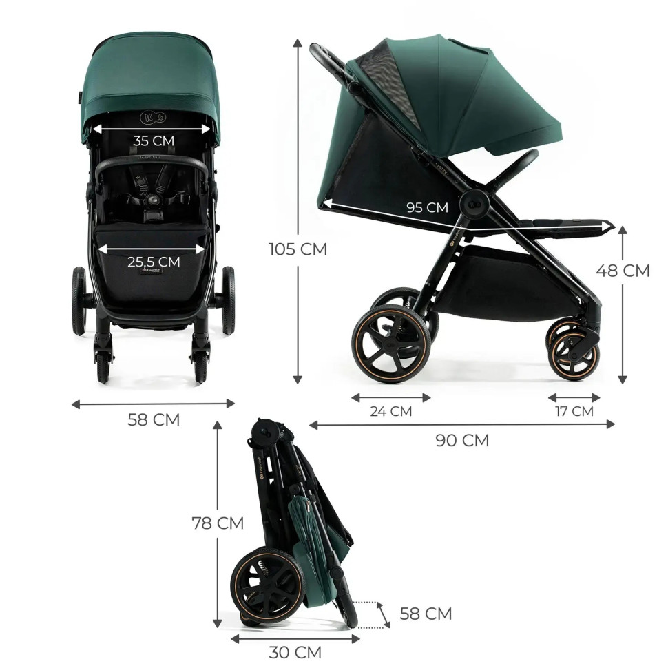 Прогулочная детская коляска Mitzy Jade Green Kinderkraft KSMITZ00GRE0000