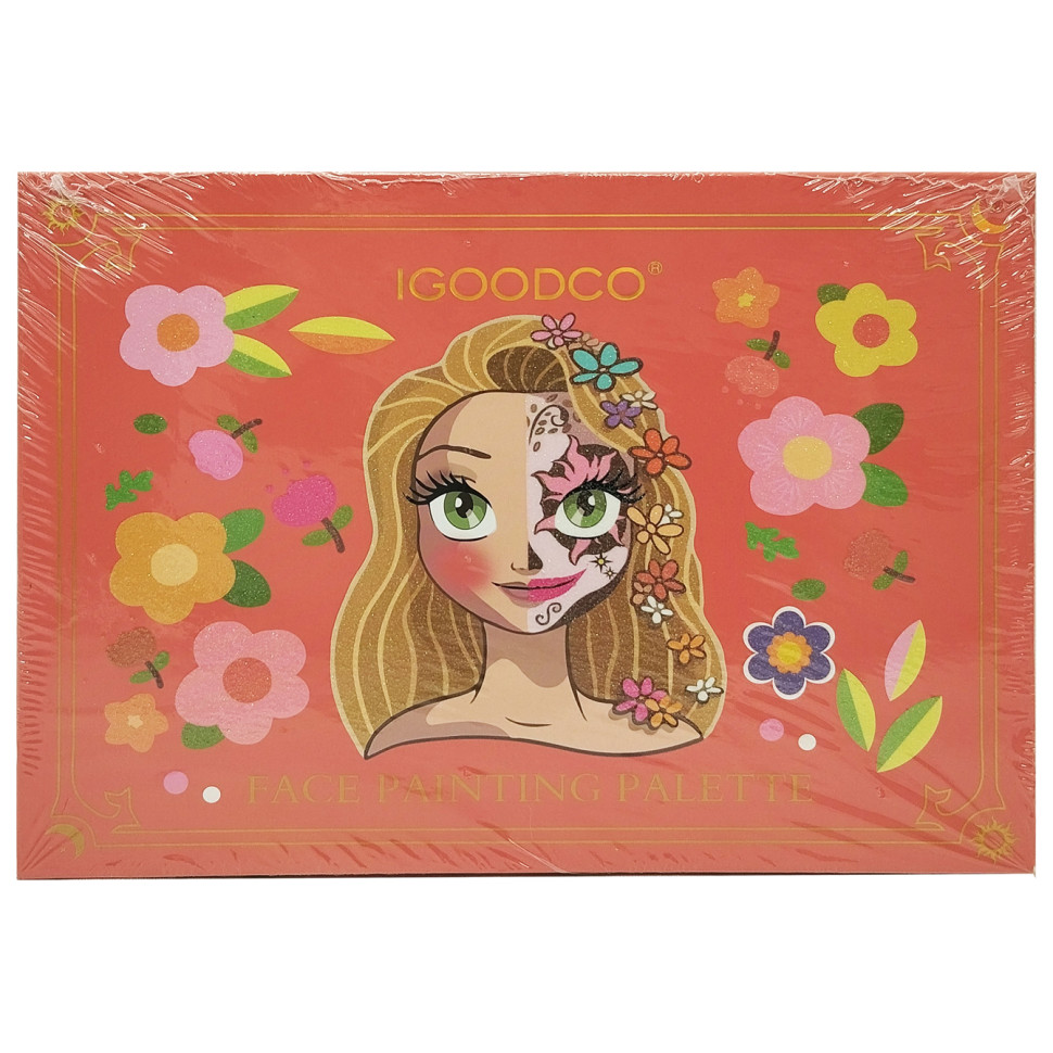 Детская косметика аквагрим Igoodco IG 3002, 15 цветов, кисточка в наборе