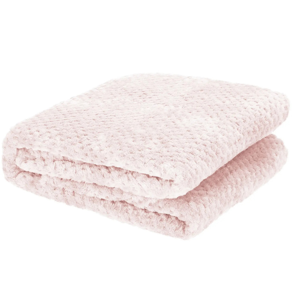 Плед-покрывало Extra Soft Springos HA7094 светло-розовый 150x200 см