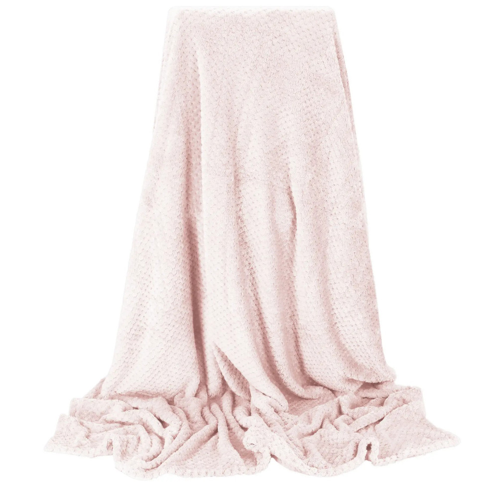 Плед-покрывало Extra Soft Springos HA7094 светло-розовый 150x200 см