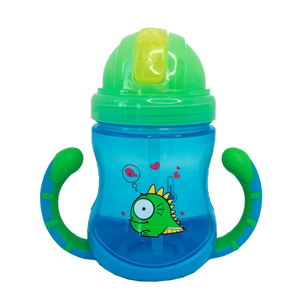 Поільник дитячий з трубочкою Неон Mega Zayka MGZ-0300(Blue) 270 мл