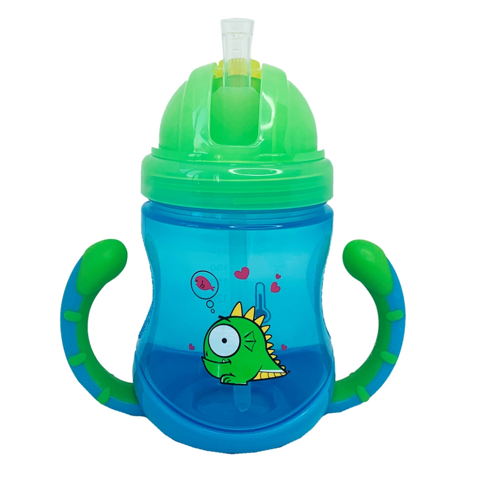 Поільник дитячий з трубочкою Неон Mega Zayka MGZ-0300(Blue) 270 мл