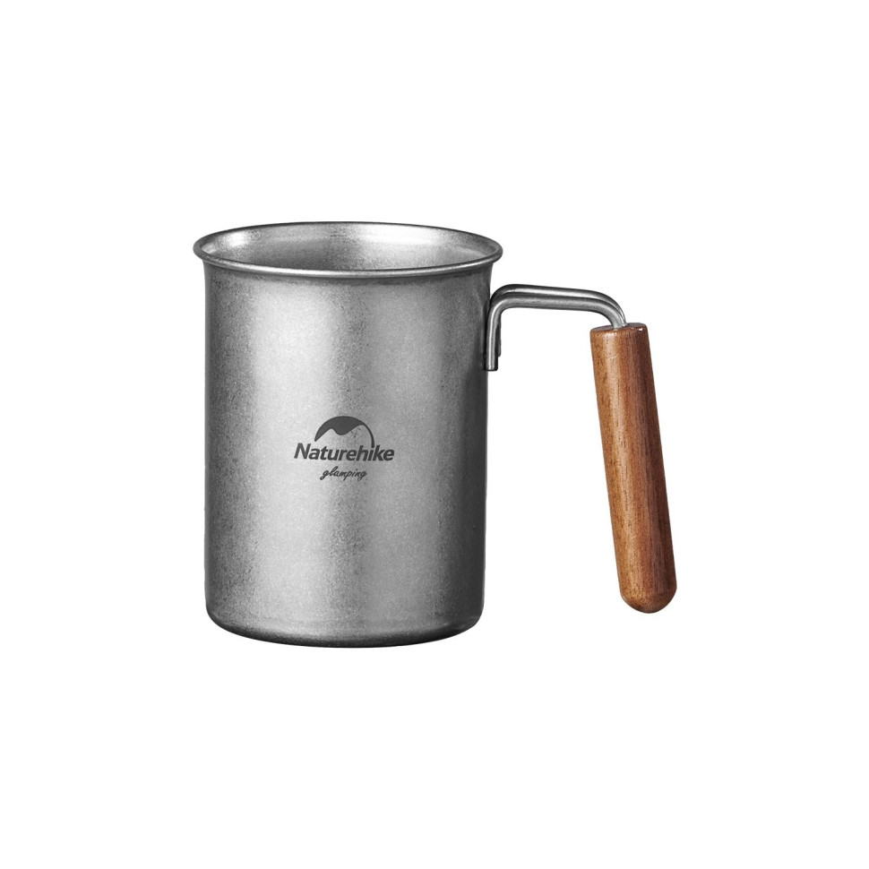 Кружка с деревянной ручкой Naturehike NH21SJ001 6927595784594 нержавеющая сталь 350 мл