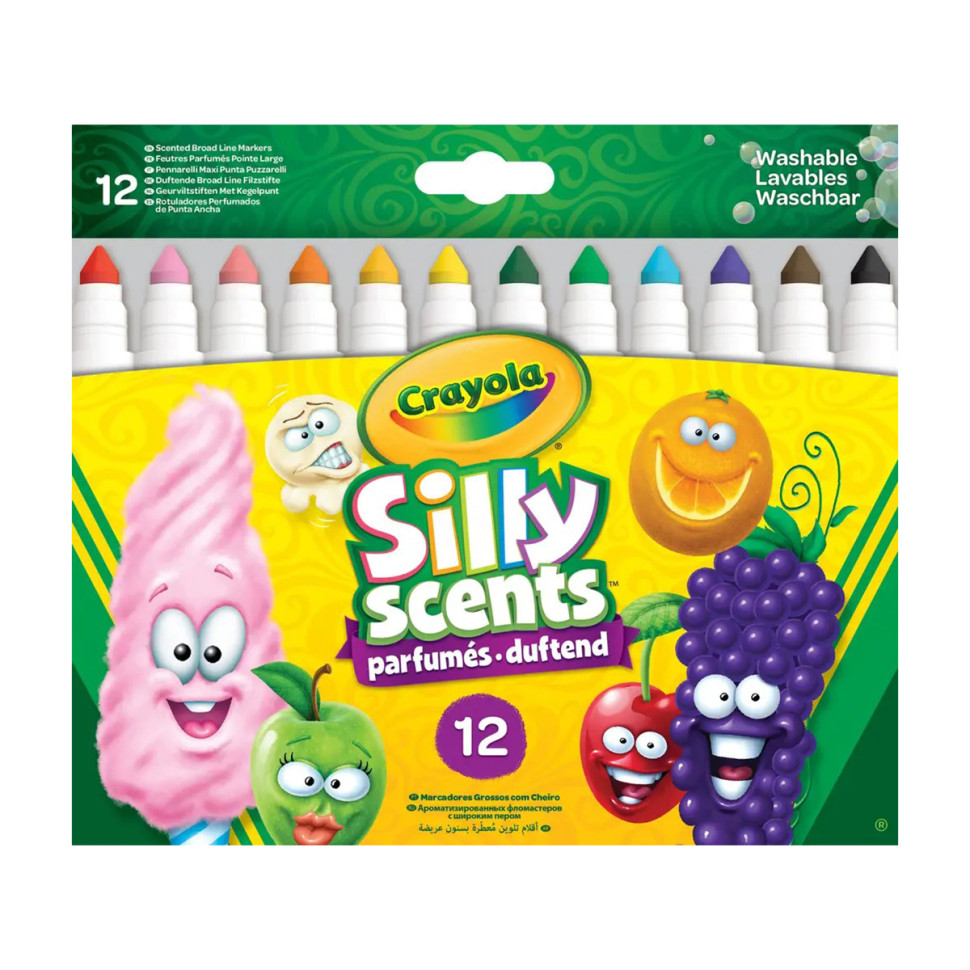 Набір фломастерів, широка лінія Silly Scents Crayola 256352.012 washable з ароматом,12 шт