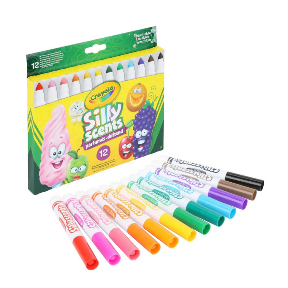 Набір фломастерів, широка лінія Silly Scents Crayola 256352.012 washable з ароматом,12 шт