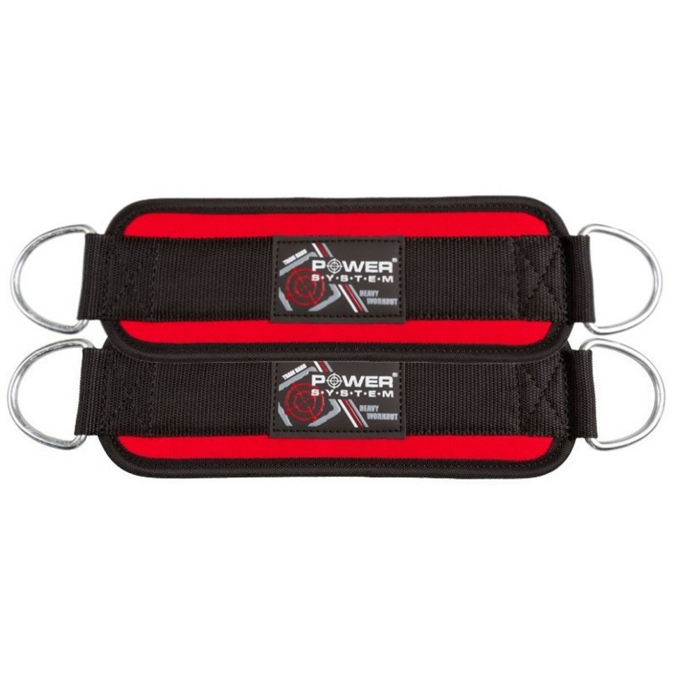 Манжеты на лодыжку PS-3410 Ankle Strap Power System PS-3410_Black_Red