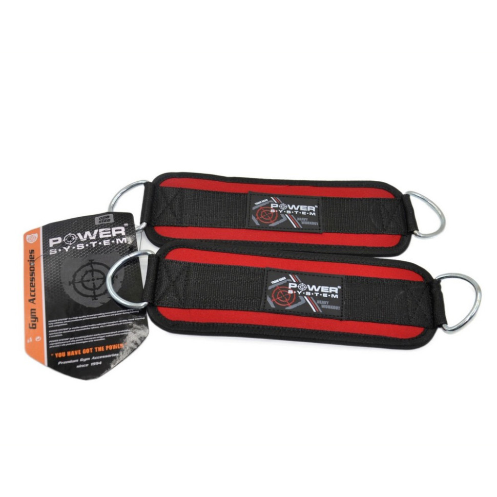Манжеты на лодыжку PS-3410 Ankle Strap Power System PS-3410_Black_Red