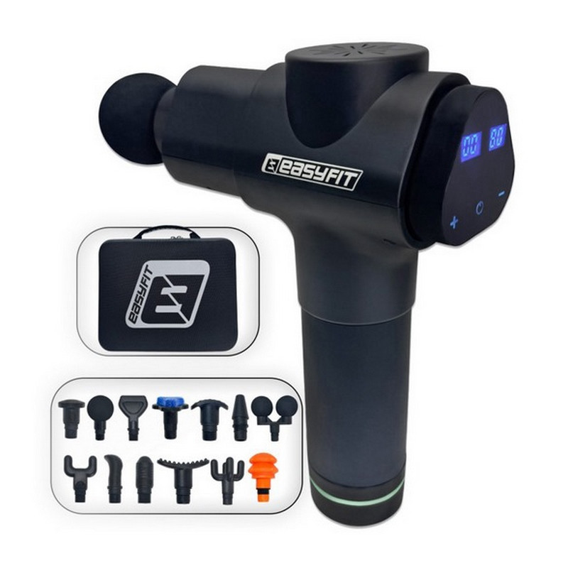 Перкуссионный вибромассажер UltraGun Easyfit EF-2074, 13 насадок