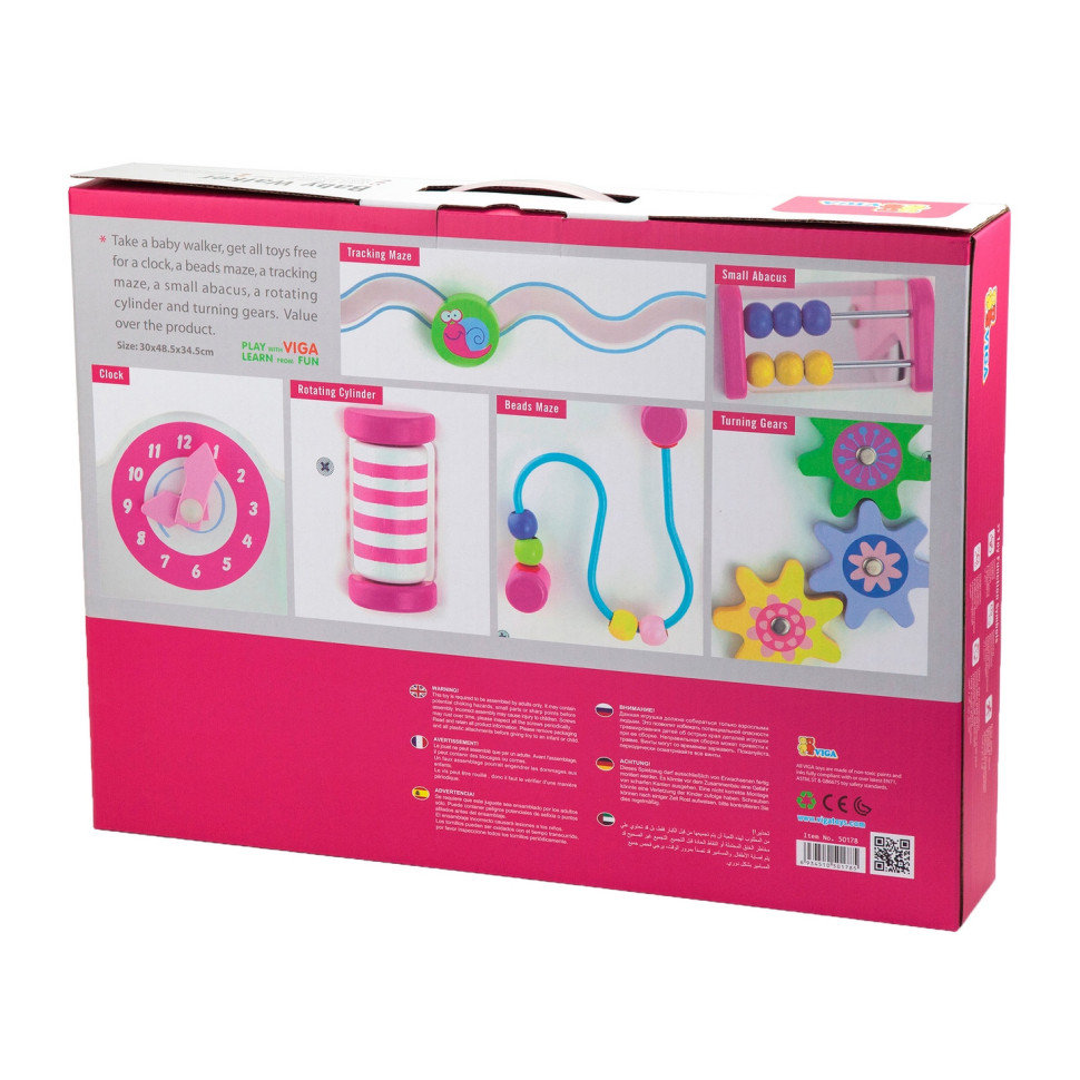 Дитячі ходунки-каталка Viga Toys 50178 з бізібордом