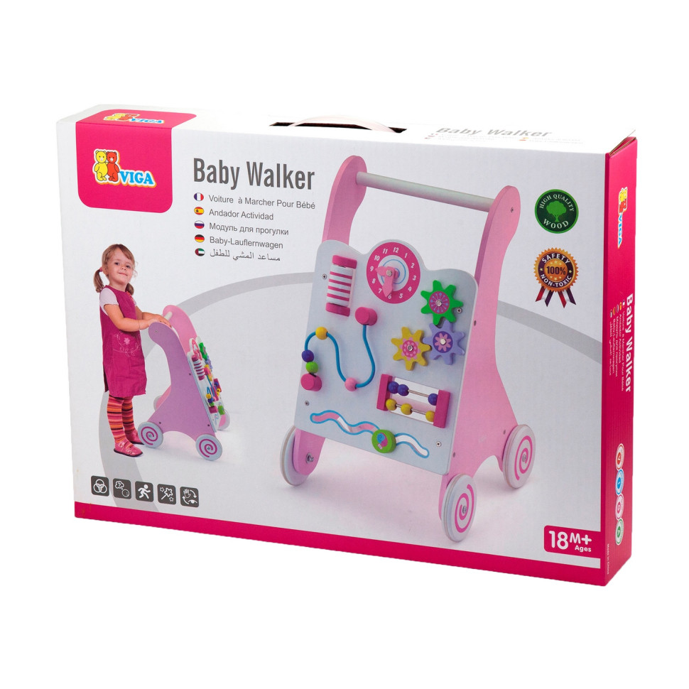 Дитячі ходунки-каталка Viga Toys 50178 з бізібордом