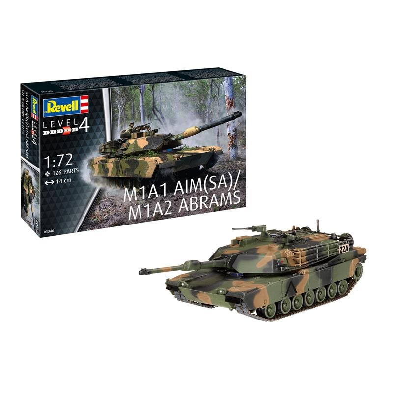 Сборная модель Танк Абрамс M1A1 AIM(SA)/M1A2 Revell RVL-03346 уровень 4, масштаб 1:72