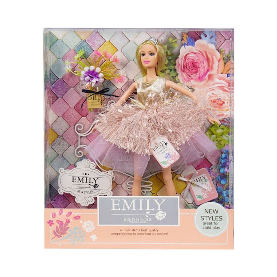 Кукла Emily Bambi QJ077B с букетом и аксессуарами   
