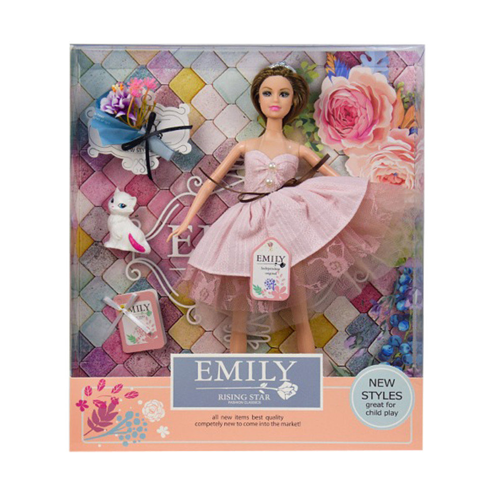 Кукла Emily Bambi QJ077B с букетом и аксессуарами   