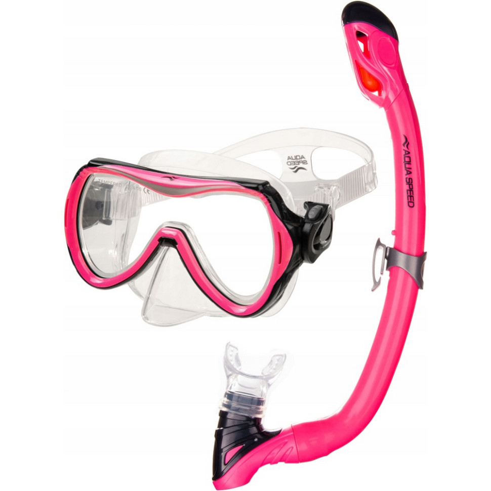 Набор маска и трубка Alize + Samos Aqua Speed 617-03 розовый, OSFM