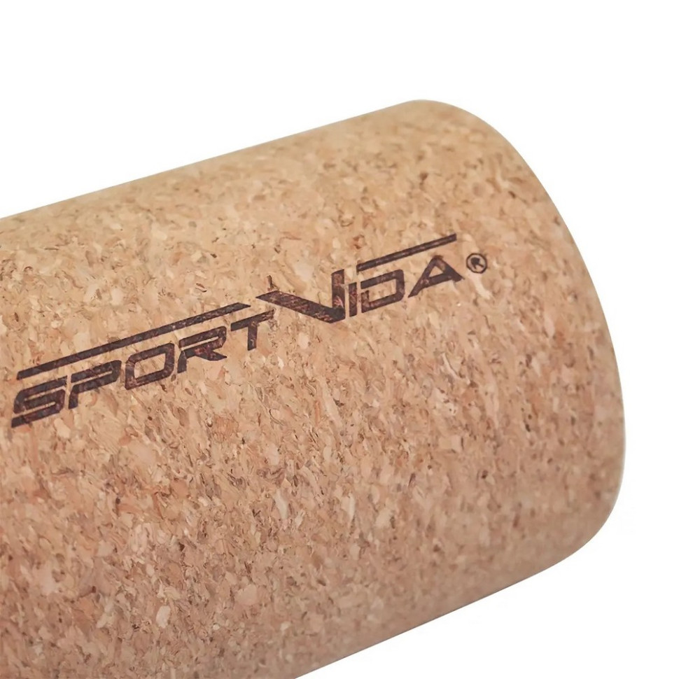 Массажный ролик (валик, роллер) SportVida SV-HK0315, 33 x 10 см, из пробкового дерева