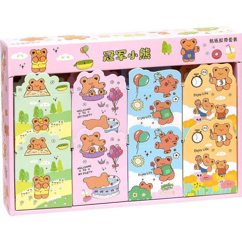 Скотч декоративный с наклейками Bambi XM-JD2233-2, 20 наклеек 