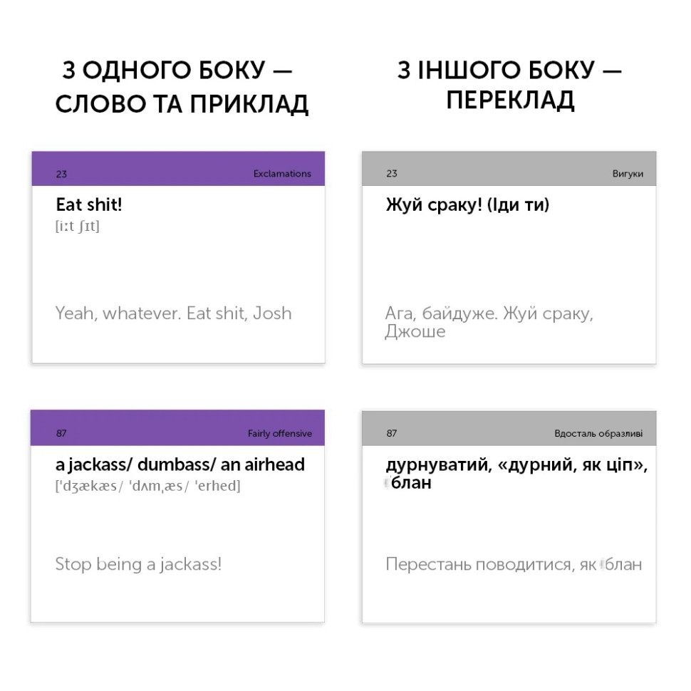 Картки для вивчення англійської мови English Slang 18+ English Student 591225982 англ-укр 105 карток