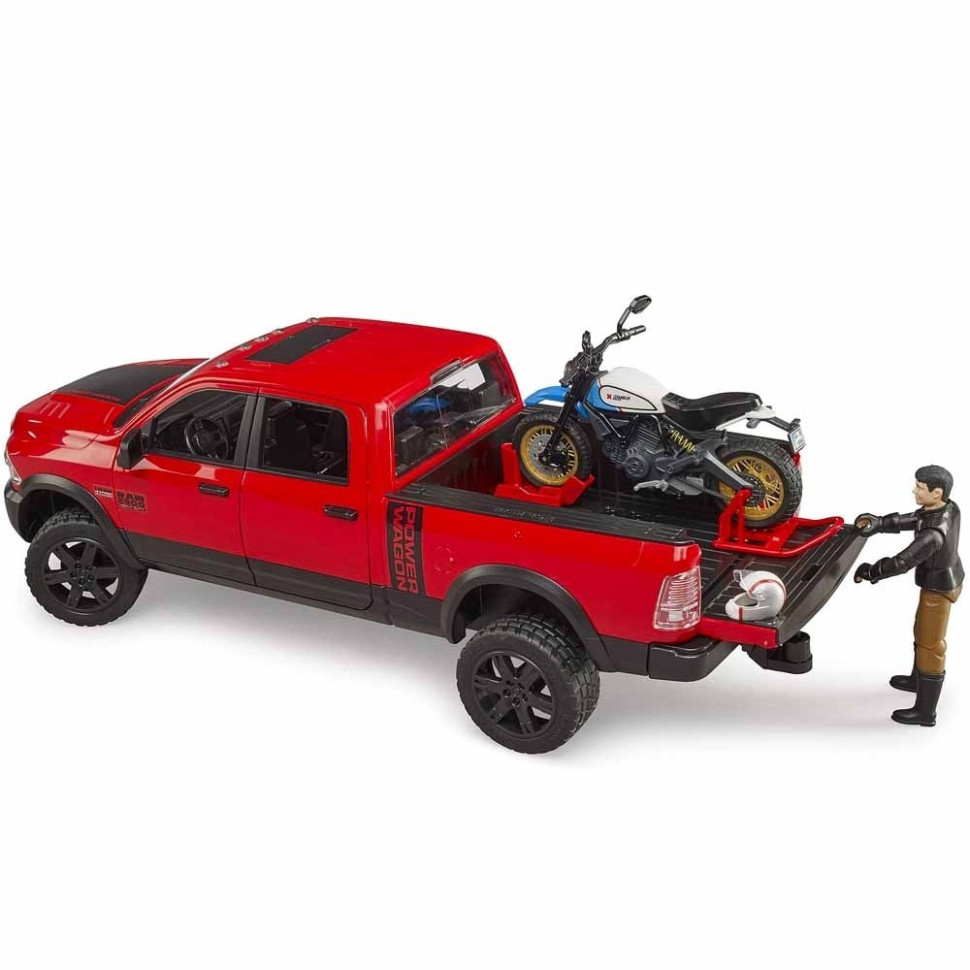 Набір іграшковий позашляховик Dodge RAM 2500 Bruder 02502 з мотоциклістом