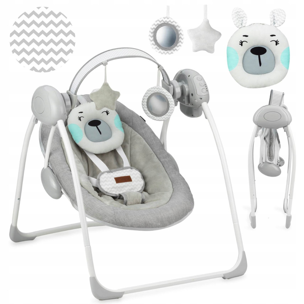 Колиска-гойдалка LISS MoMi BULE00015 бірюзовий 8 мелодій