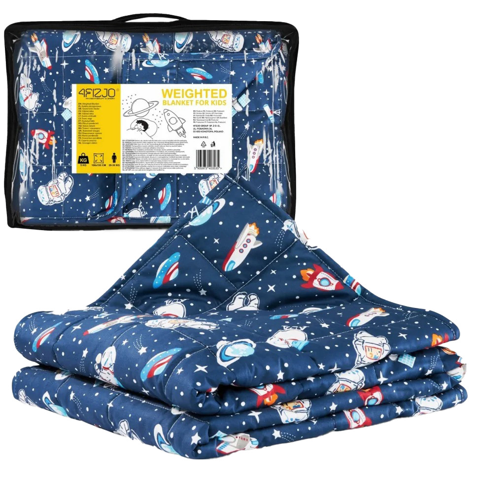 Дитяча ковдра обтяжена 4FIZJO P-5905973403559 Blue 5 кг 100 х 150 см