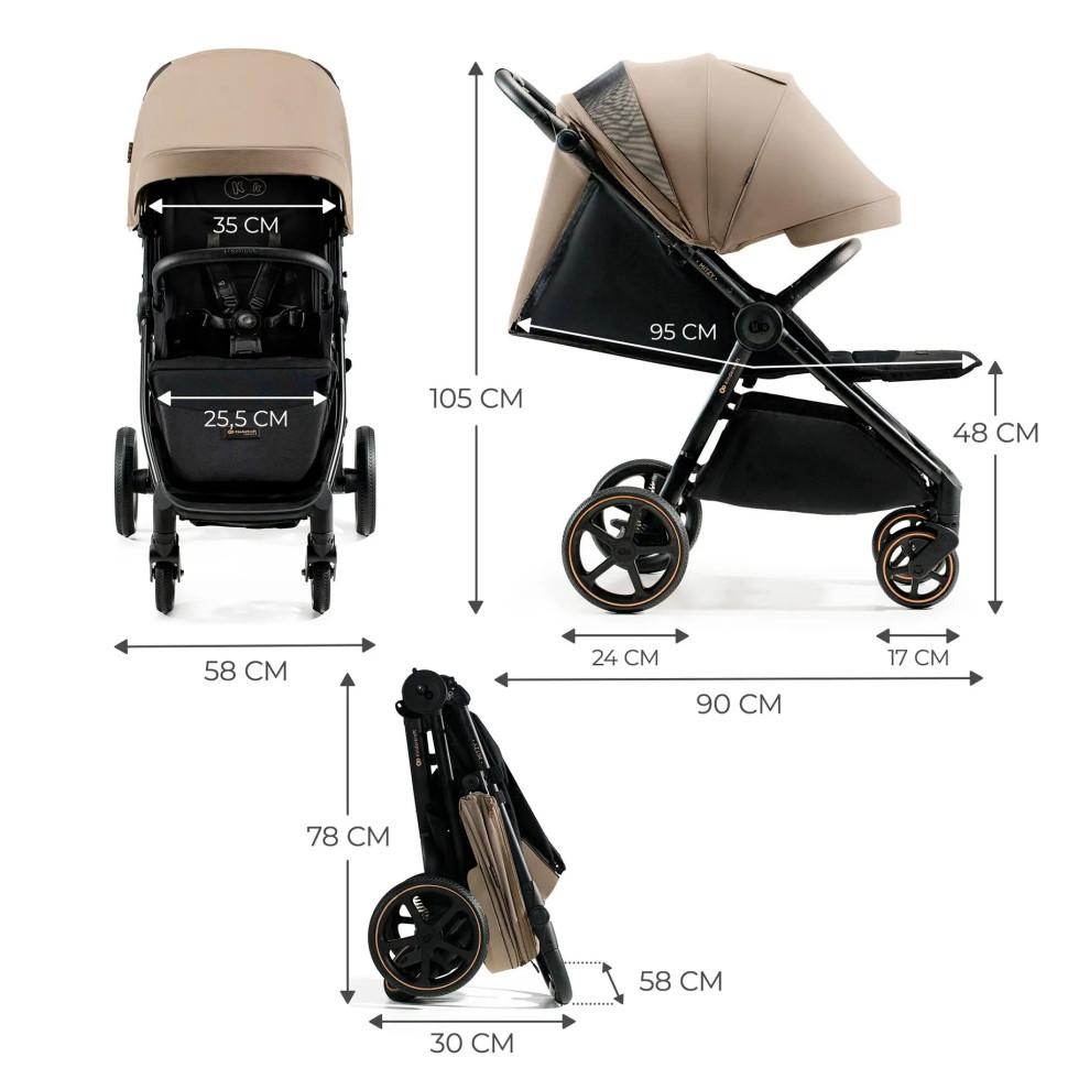 Прогулочная детская коляска Mitzy Linen Beige Kinderkraft KSMITZ00BEG0000