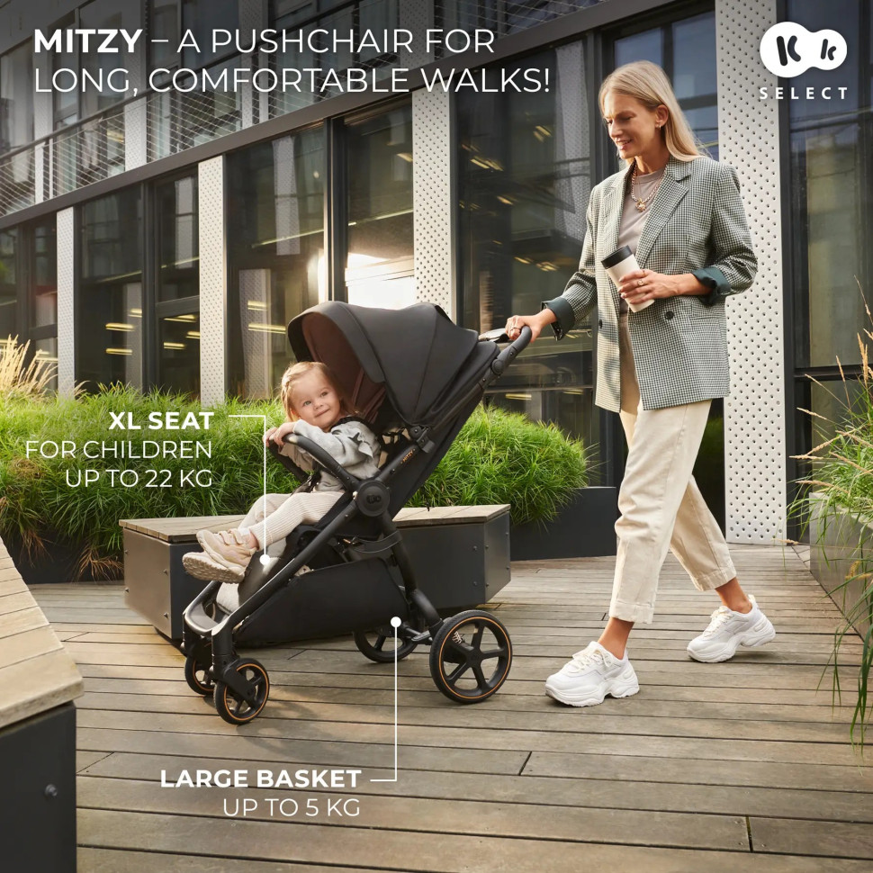 Прогулочная детская коляска Mitzy Linen Beige Kinderkraft KSMITZ00BEG0000