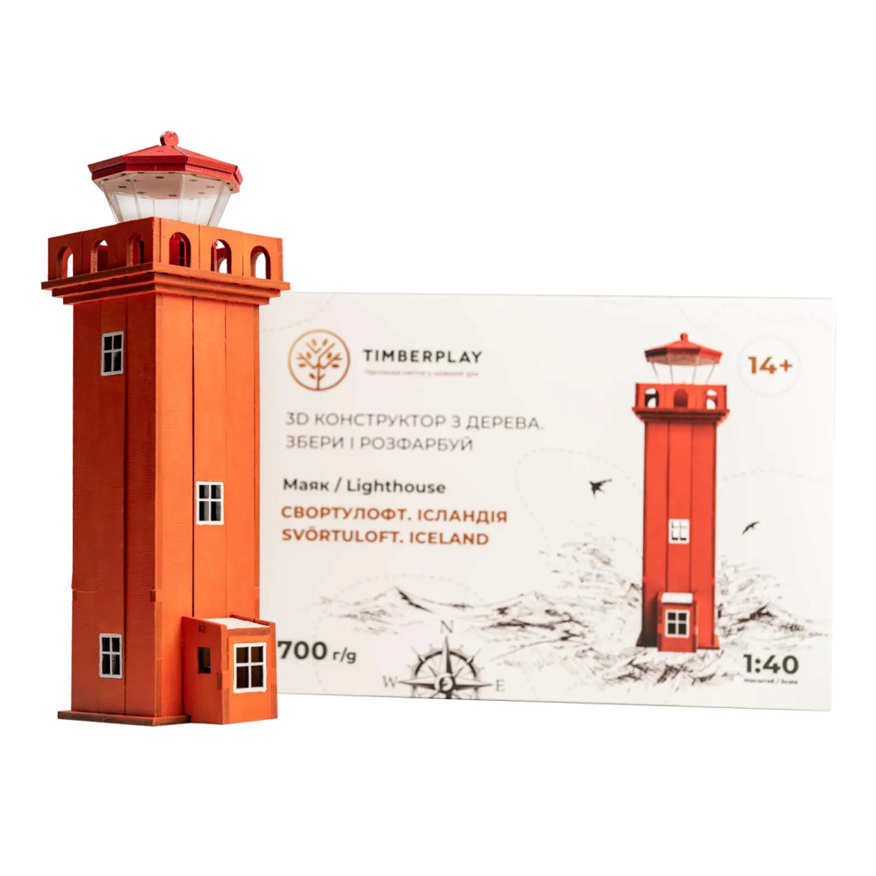 Дерев'яний 3D конструктор маяк Свортулофт (Ісландія) Timberplay TMP-009, 73 деталі