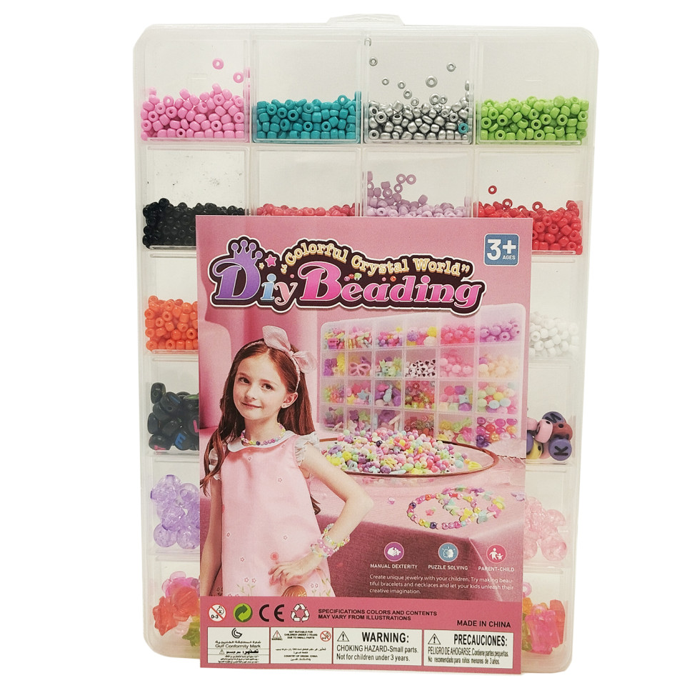 Детский набор бисера для создания украшений Bambi 610-34 ножницы, леска в комплекте