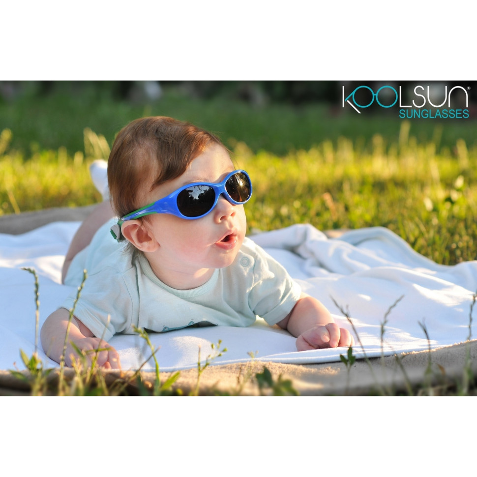 Детские солнцезащитные очки Koolsun сине-зеленые серии Flex (Размер: 0+) KS-FLRS000