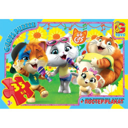 Детский пазл "44 котенка" G-Toys YT60 плакат 35 элементов