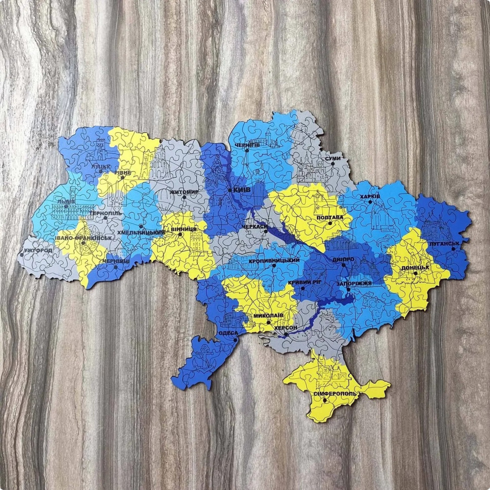 Дерев'яний фігурний пазл 