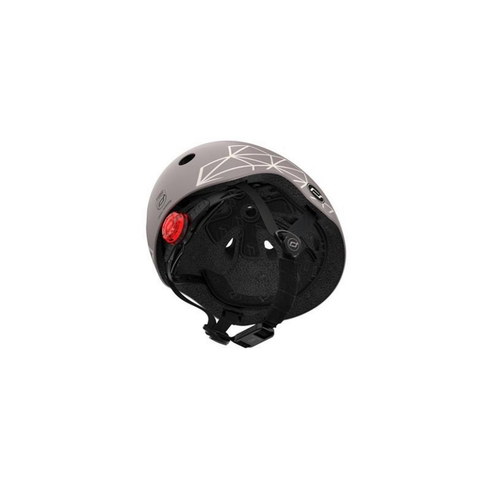 Шолом захисний дитячий Scoot and Ride SR-181206-BROWNLINES, коричневий, з ліхтариком, 45-51 см
