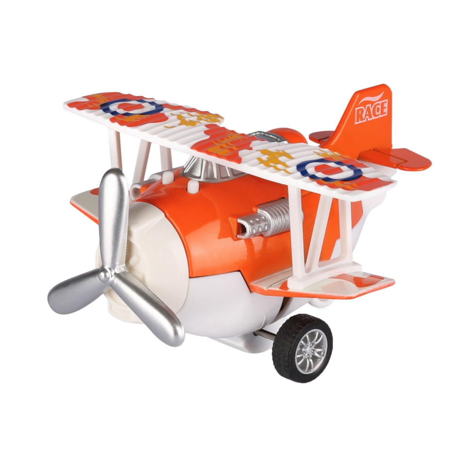 Самолет металический инерционный Same Toy Aircraft оранжевый со светом и музыкой SY8012Ut-1