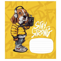 Тетрадь ученическая "Stay Strong" Школярик 018-3308L-3 в линию, 18 листов
