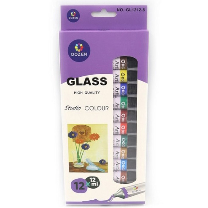 Набор красок для стекла и керамики Bambi DSCN0678, 12 мл 12 шт