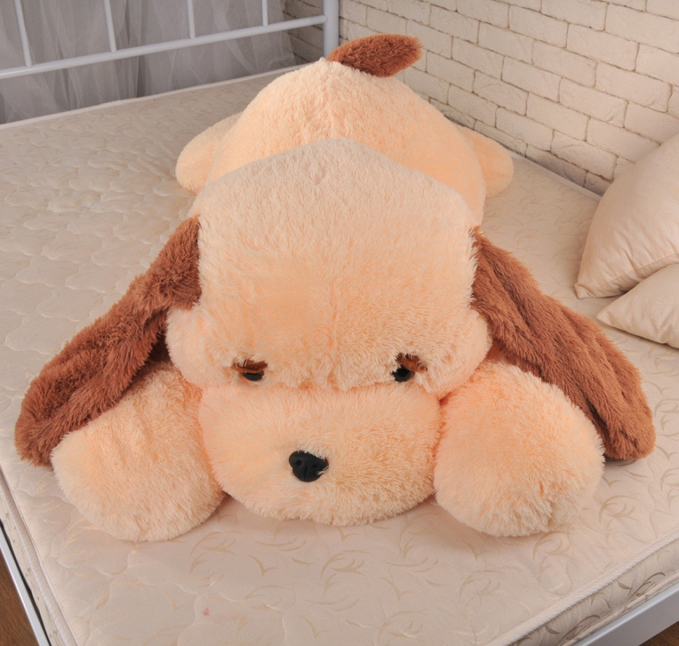 М'яка іграшка Alina Toys велика собака Тузик 140 см персиковий 5784672ALN