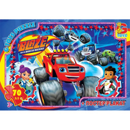 Дитячий пазл "Blaze" G-Toys ZE015 плакат 70 елементів