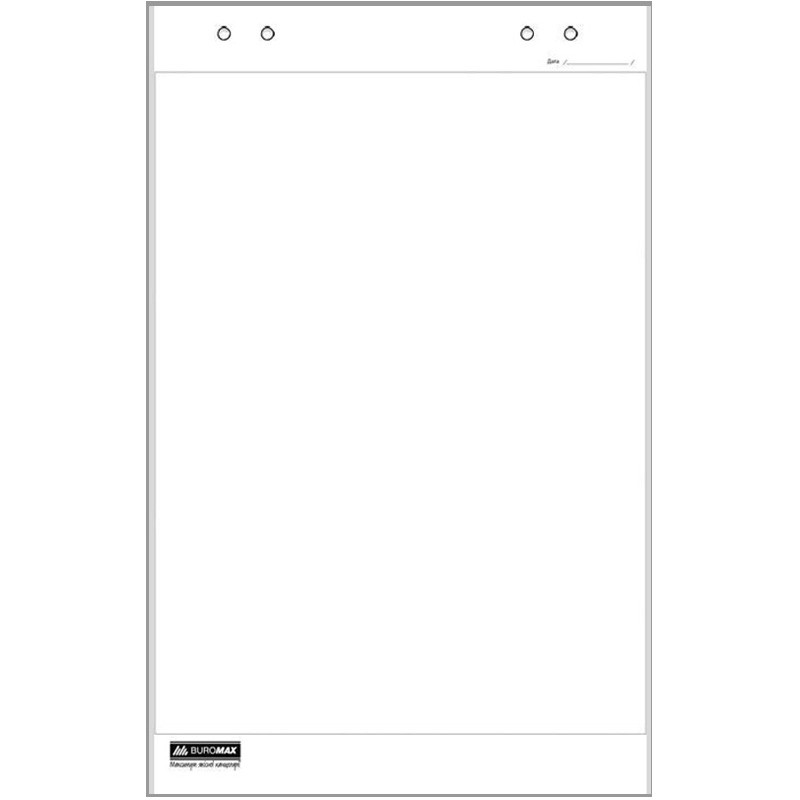 Блок паперу для фліпчартів BUROMAX BM.2294, 64х90 см, нелінований, 10 аркушів