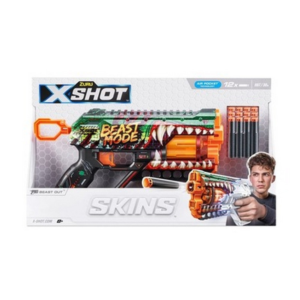 Скорострільний бластер X-SHOT 36561A Skins Griefer Beast Out (12 патронів)