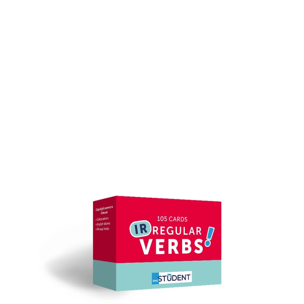 Картки для вивчення англійської мови IRREGULAR VERBS English Student 591225952 англ-укр 105 карток