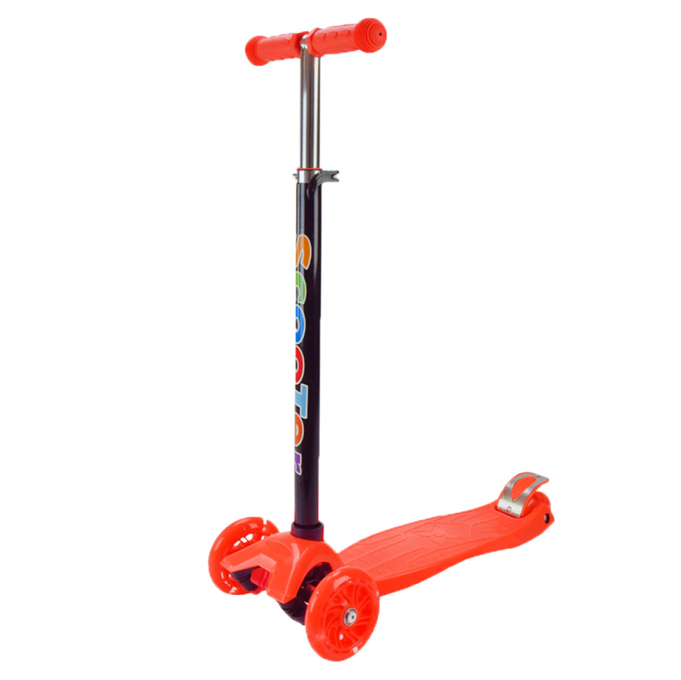 Самокат детский 3-х колесный Scooter Maxi Bambi SC2401(Orange) светящиеся колеса, оранжевый